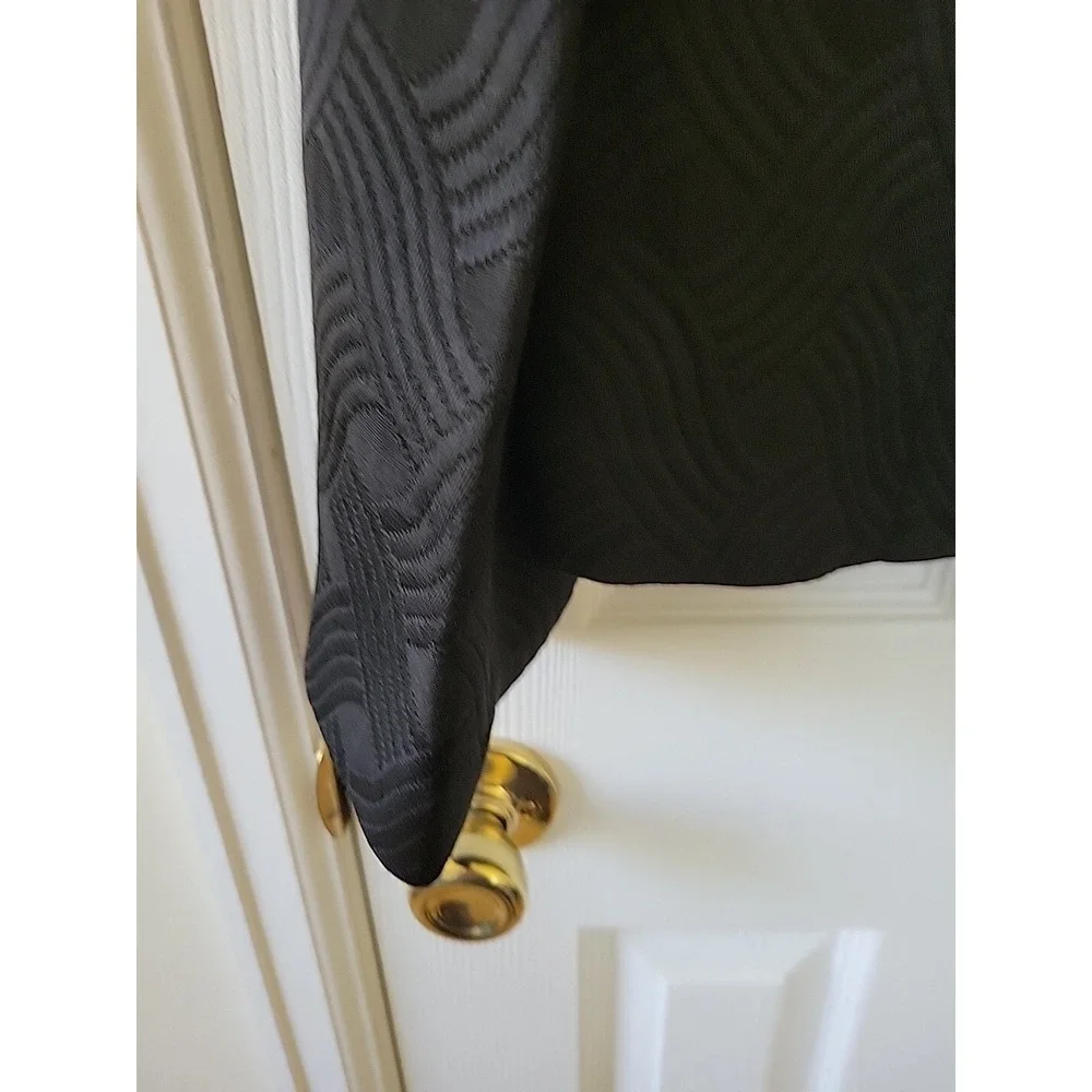 Kasper Jacket Blazer Size 16‎ Black Long Sleeve 4 Button Lined Quilted Business